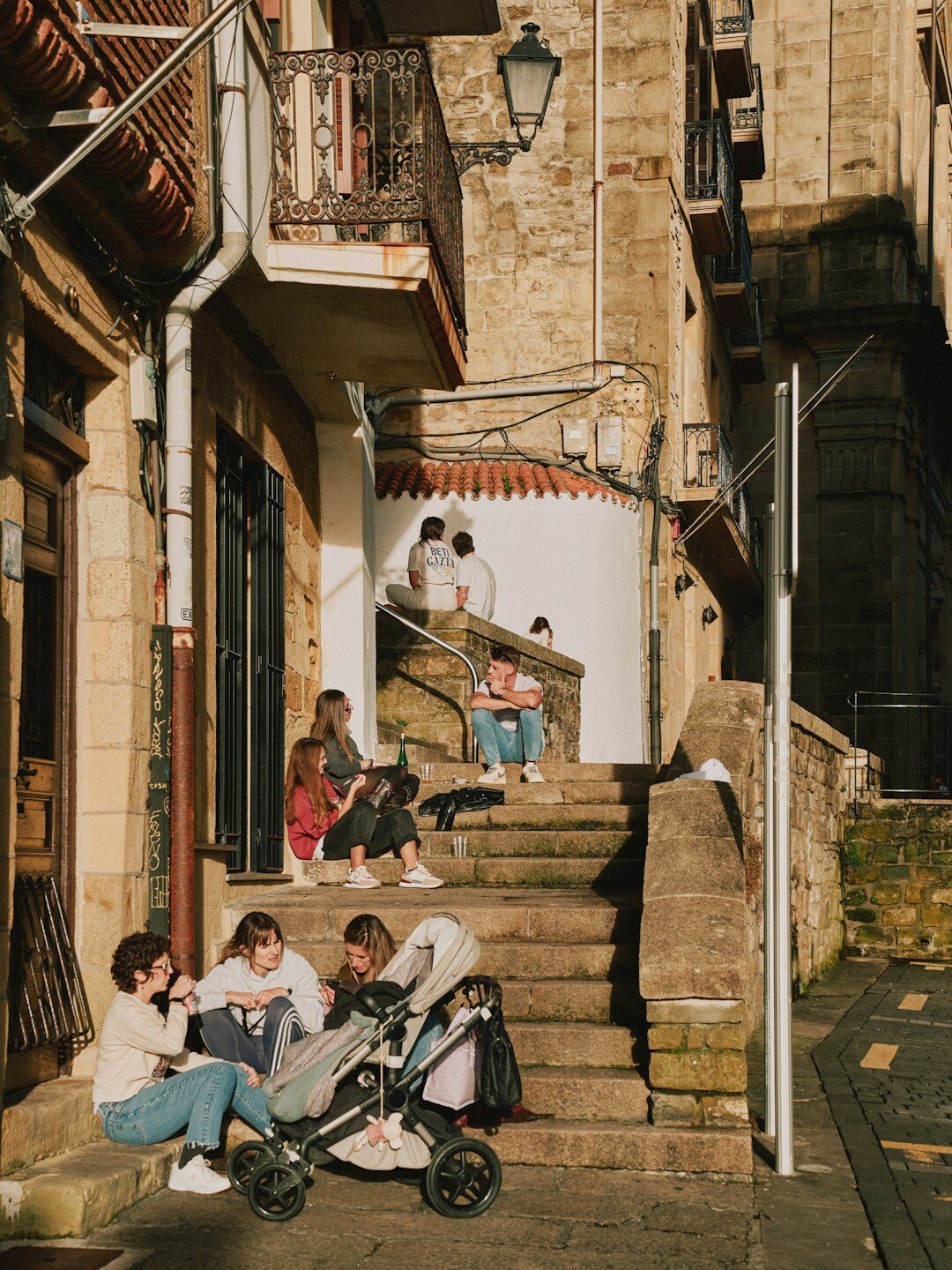 young family in neighborhood