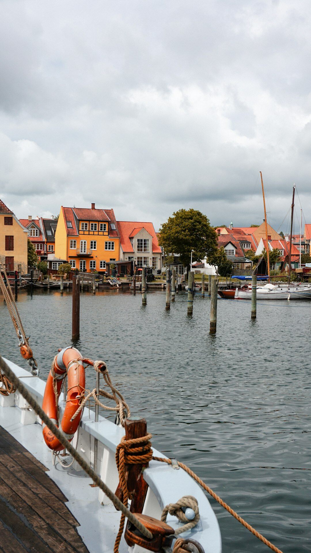 family in danish fishing village